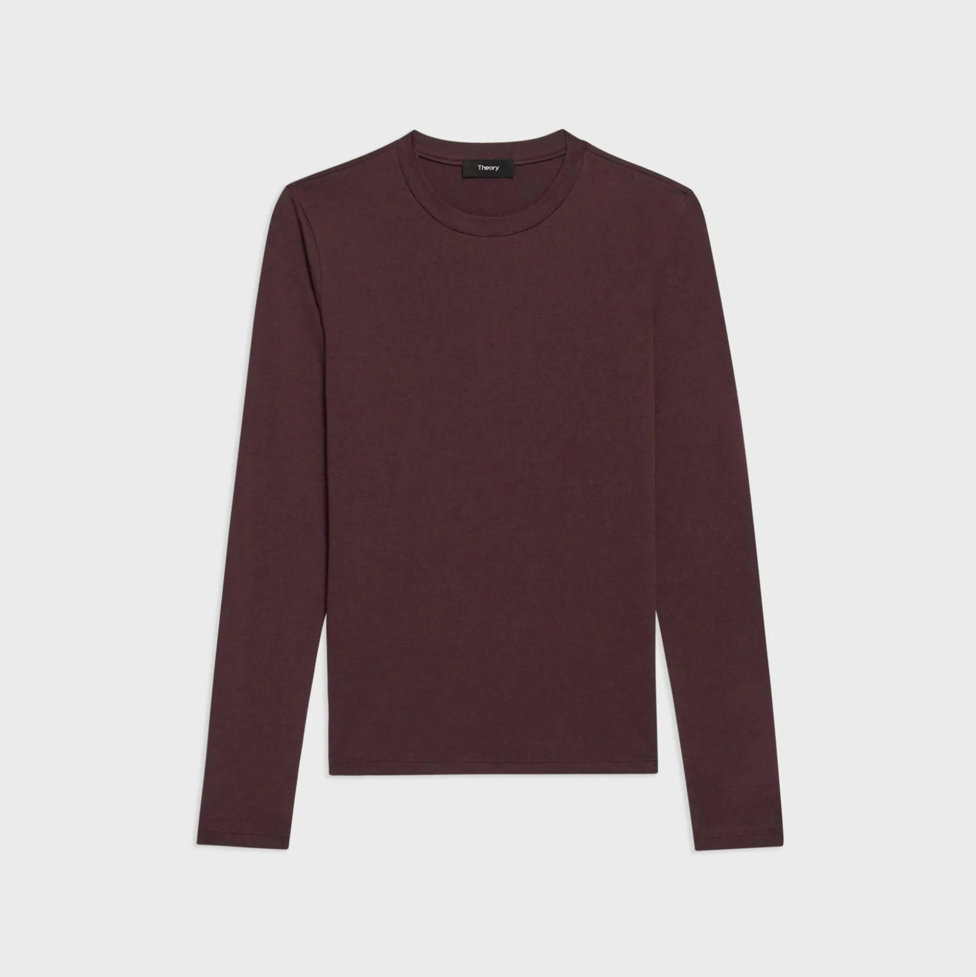 Theory Tiny Long-Sleeve Tee In Organic Cotton-Women T-Shirts