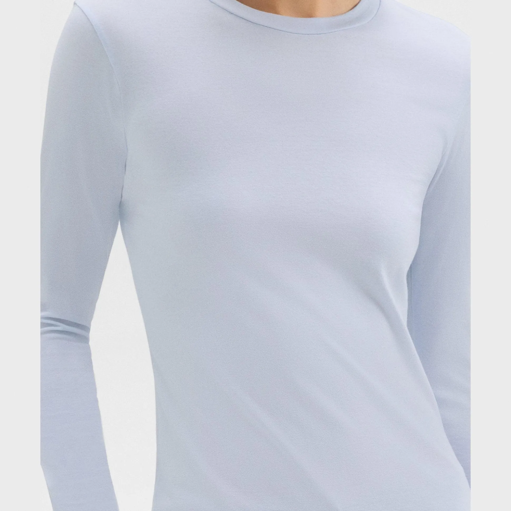 Theory Tiny Long-Sleeve Tee In Organic Cotton-Women Tops|T-Shirts