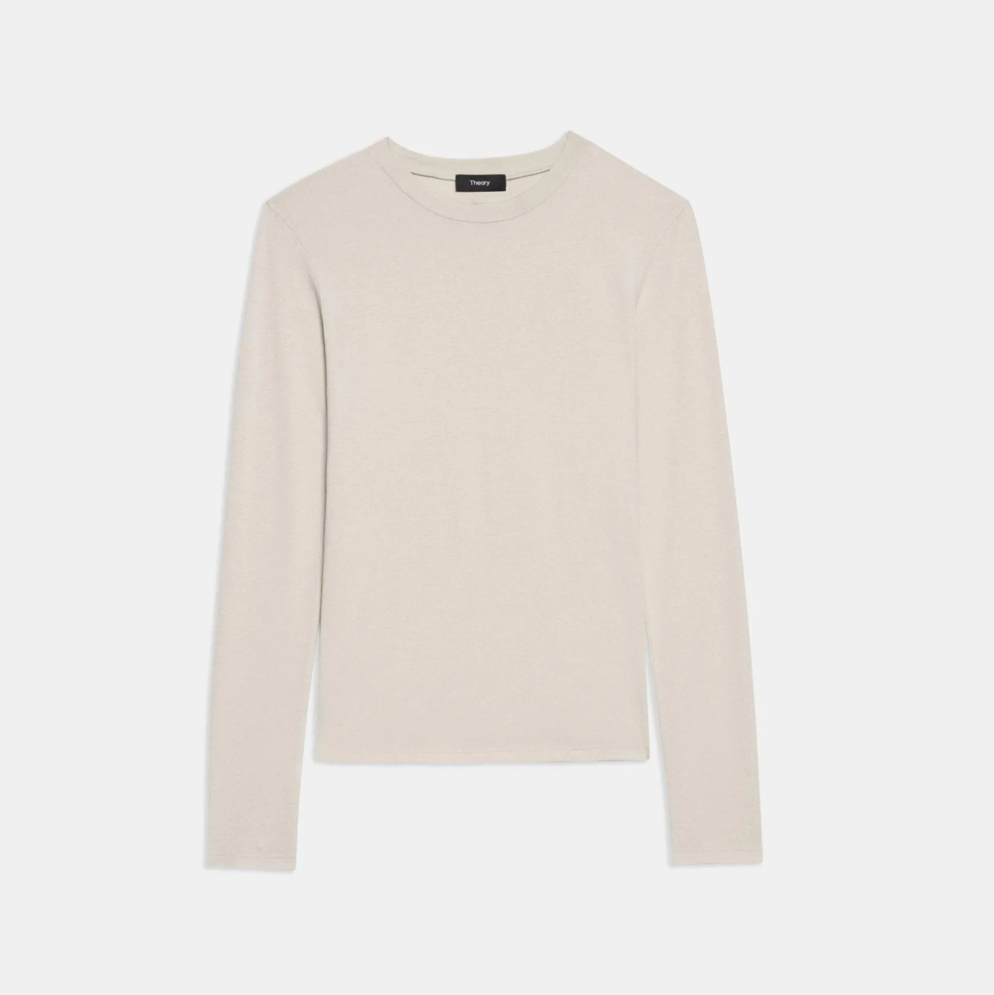Theory Tiny Long-Sleeve Tee In Organic Cotton-Women Tops|T-Shirts