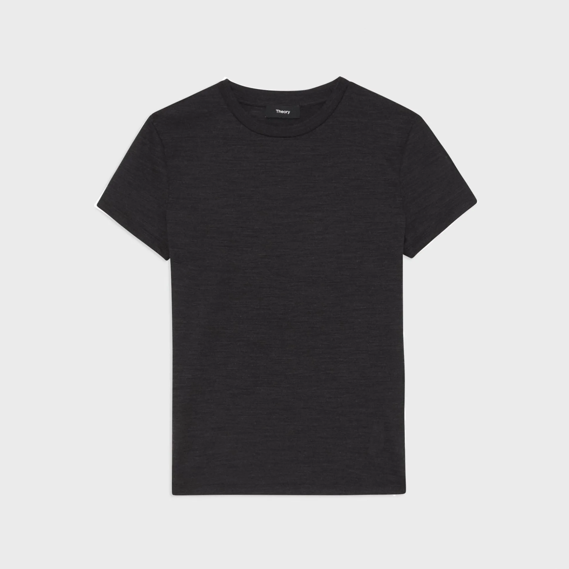 Theory Tiny Tee In Melange Wool Jersey-Women T-Shirts