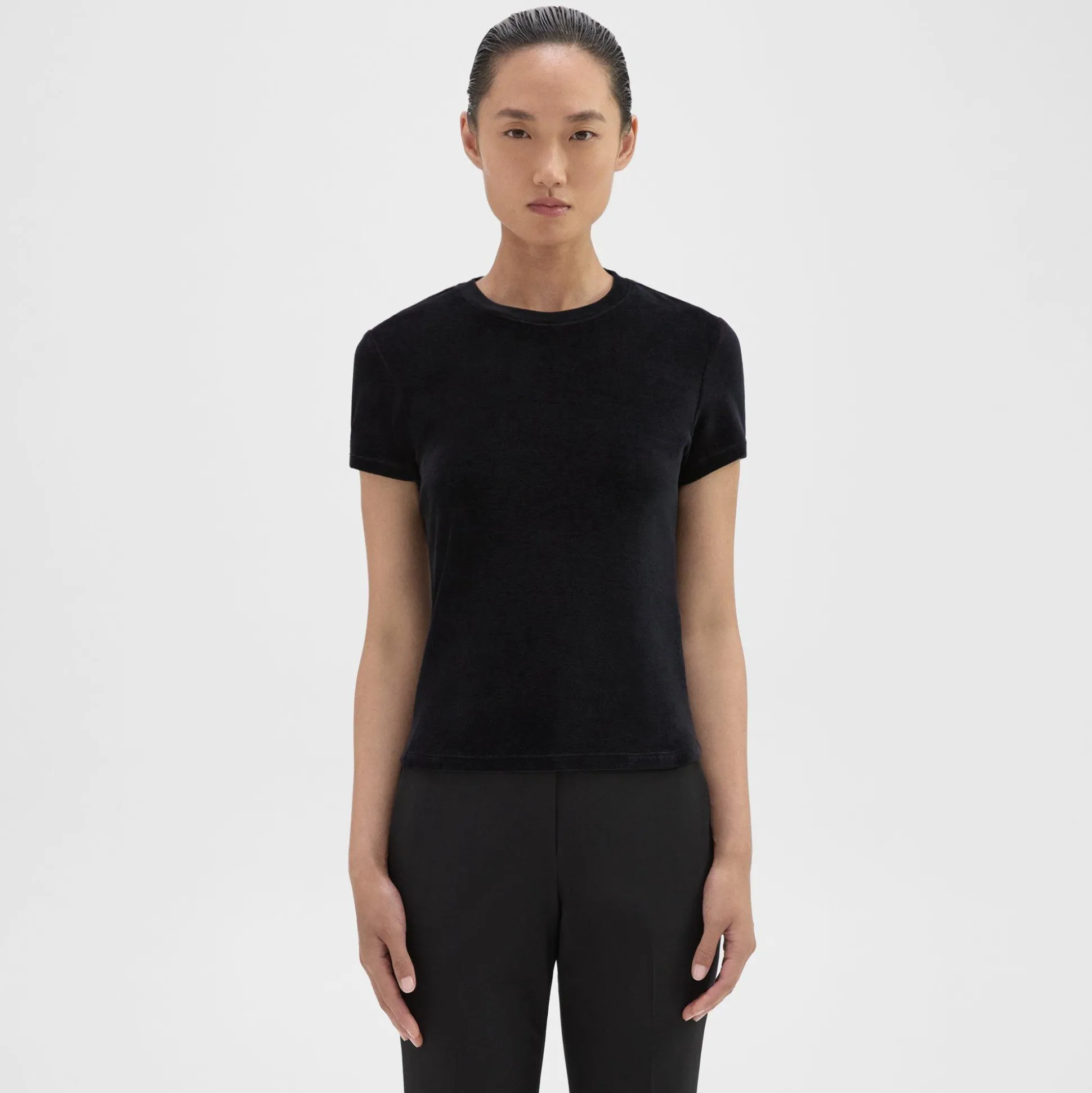 Theory Tiny Tee In Velour-Women T-Shirts