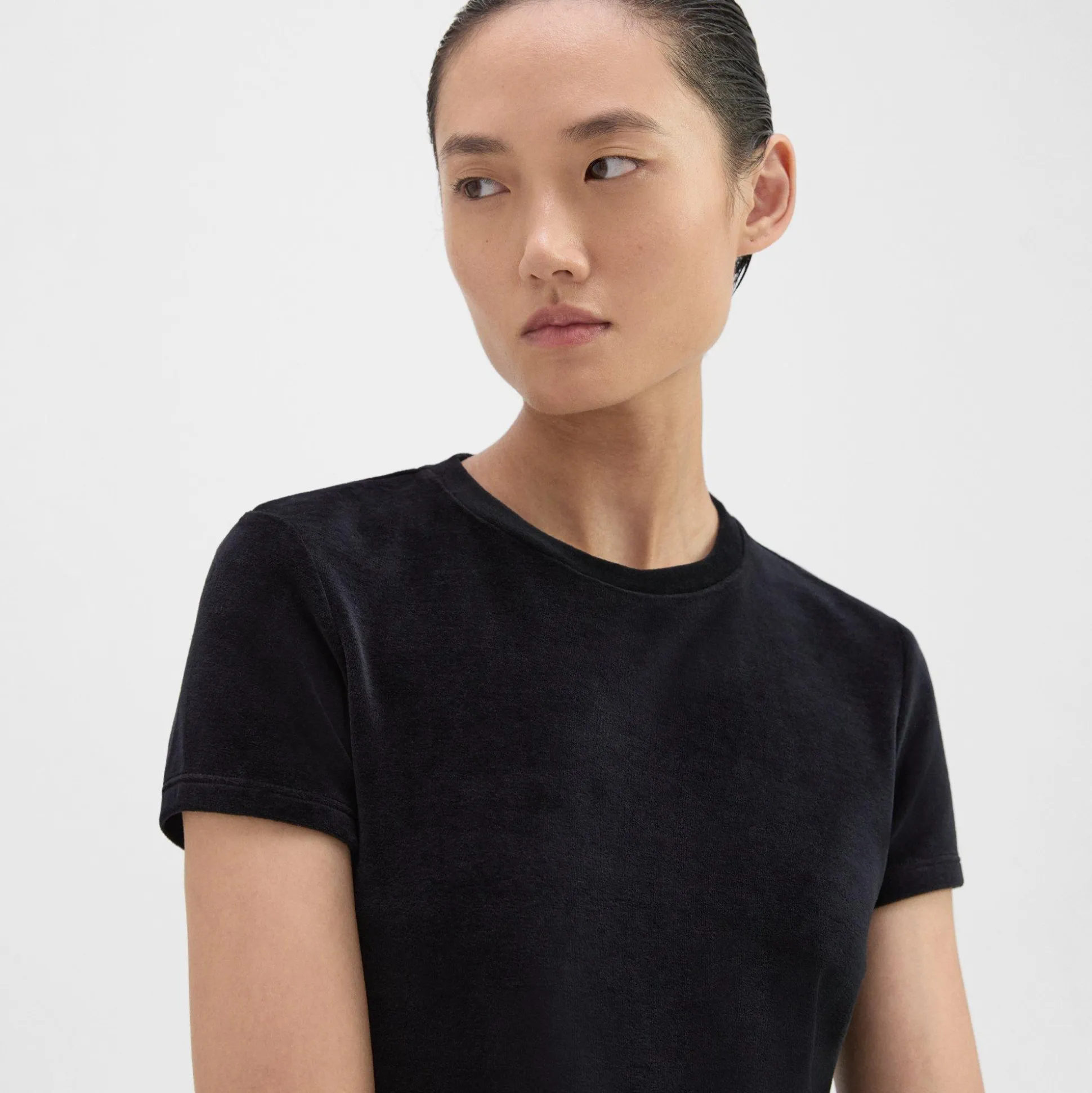 Theory Tiny Tee In Velour-Women T-Shirts