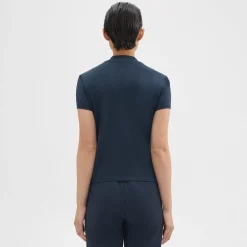 Theory Tiny Turtleneck Tee In Organic Cotton-Women T-Shirts