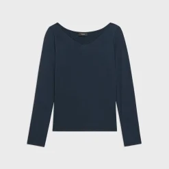 Theory Tiny V-Neck Tee In Organic Cotton-Women T-Shirts