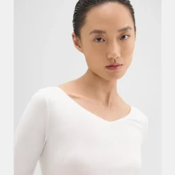 Theory Tiny V-Neck Tee In Organic Cotton-Women T-Shirts