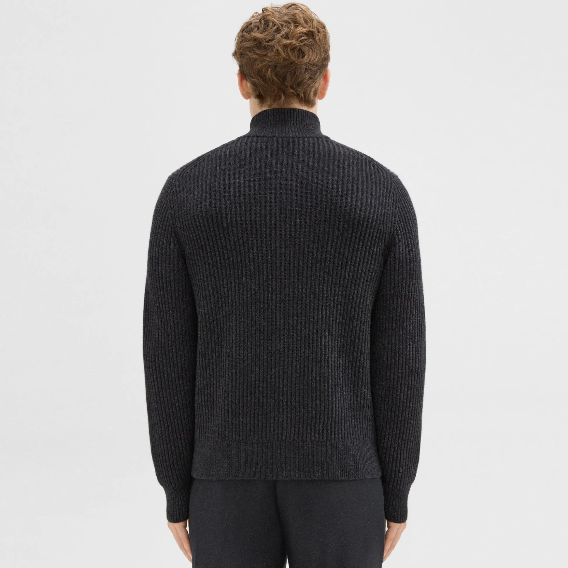 Theory Tomas Full Zip Cardigan In Dane Wool-Men Sweaters + Cardigans