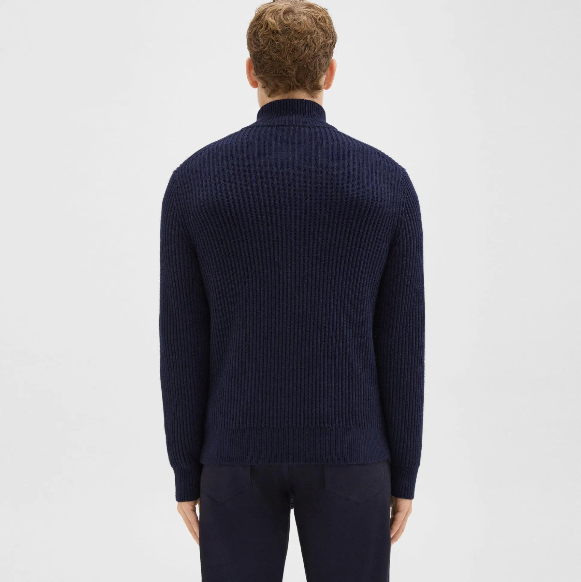 Theory Tomas Full Zip Cardigan In Dane Wool-Men Sweaters + Cardigans