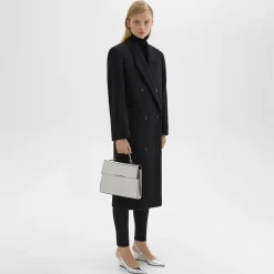 Theory Top Handle Bag In Metallic Leather-Women Bags