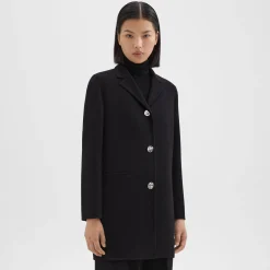 Theory Topcoat In Double-Face Wool-Cashmere-Women Outerwear