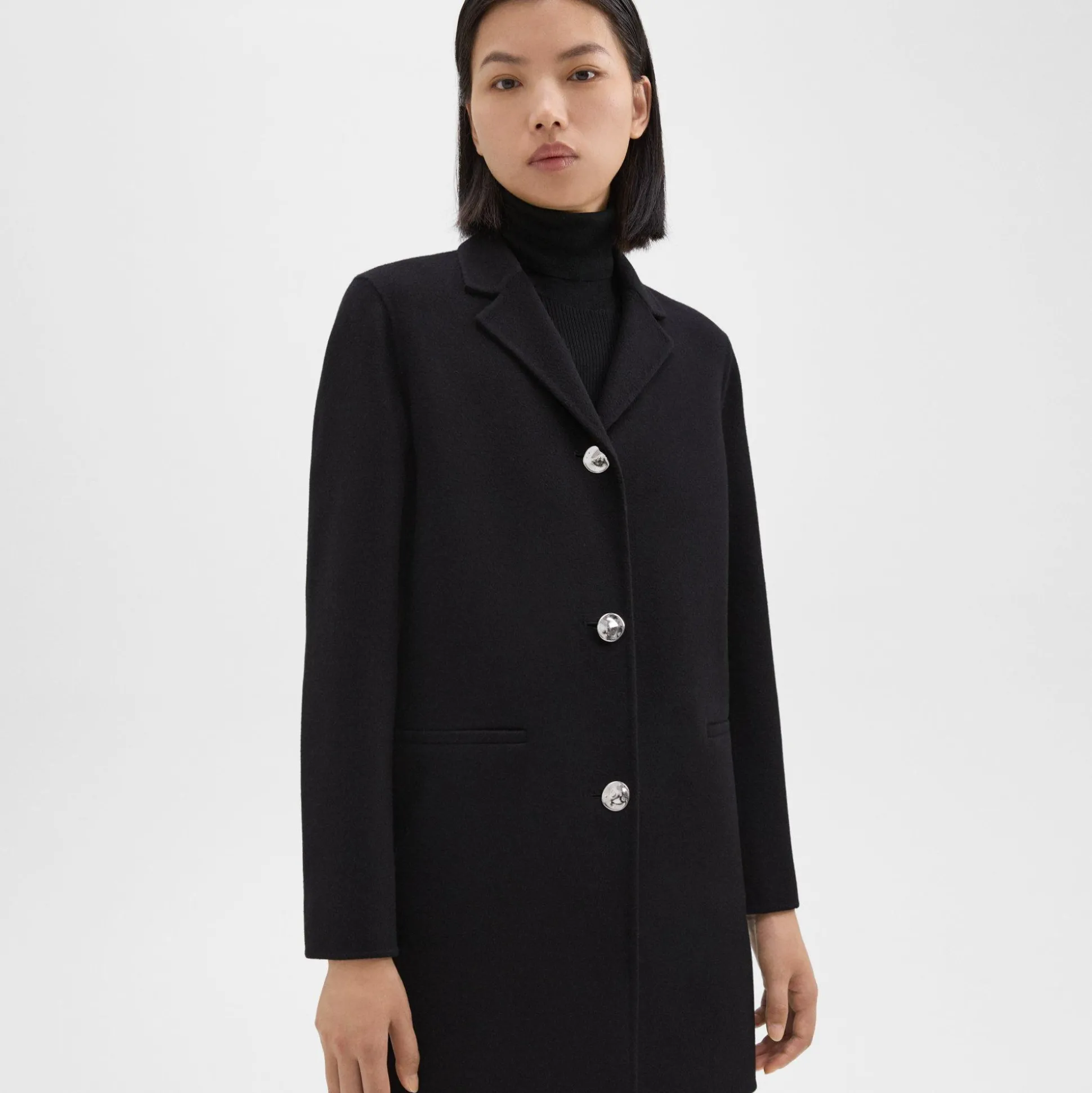 Theory Topcoat In Double-Face Wool-Cashmere-Women Outerwear
