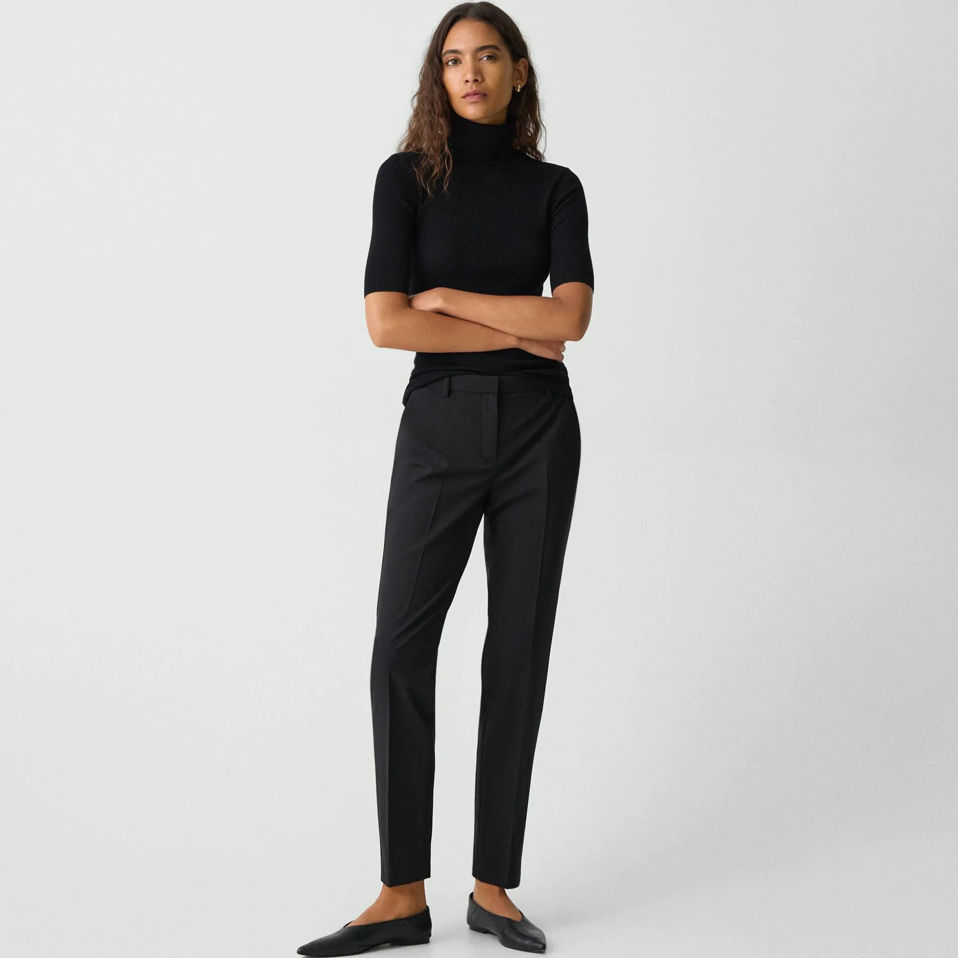 Theory Treeca Full Length Pant In Good Wool-Women Suits|Pants
