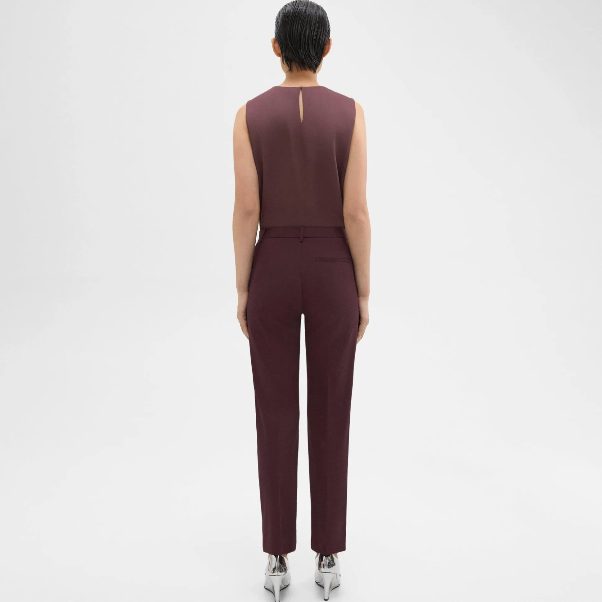 Theory Treeca Full Length Pant In Good Wool-Women Suits|Pants