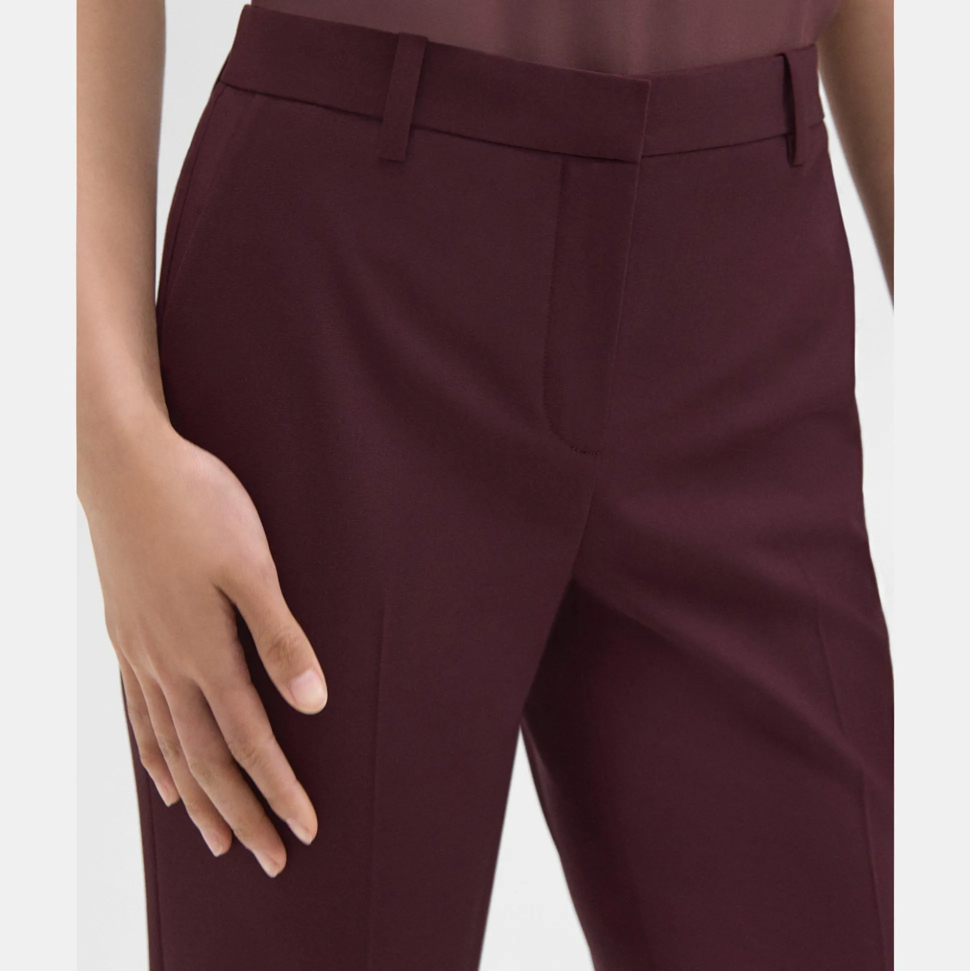 Theory Treeca Full Length Pant In Good Wool-Women Suits|Pants