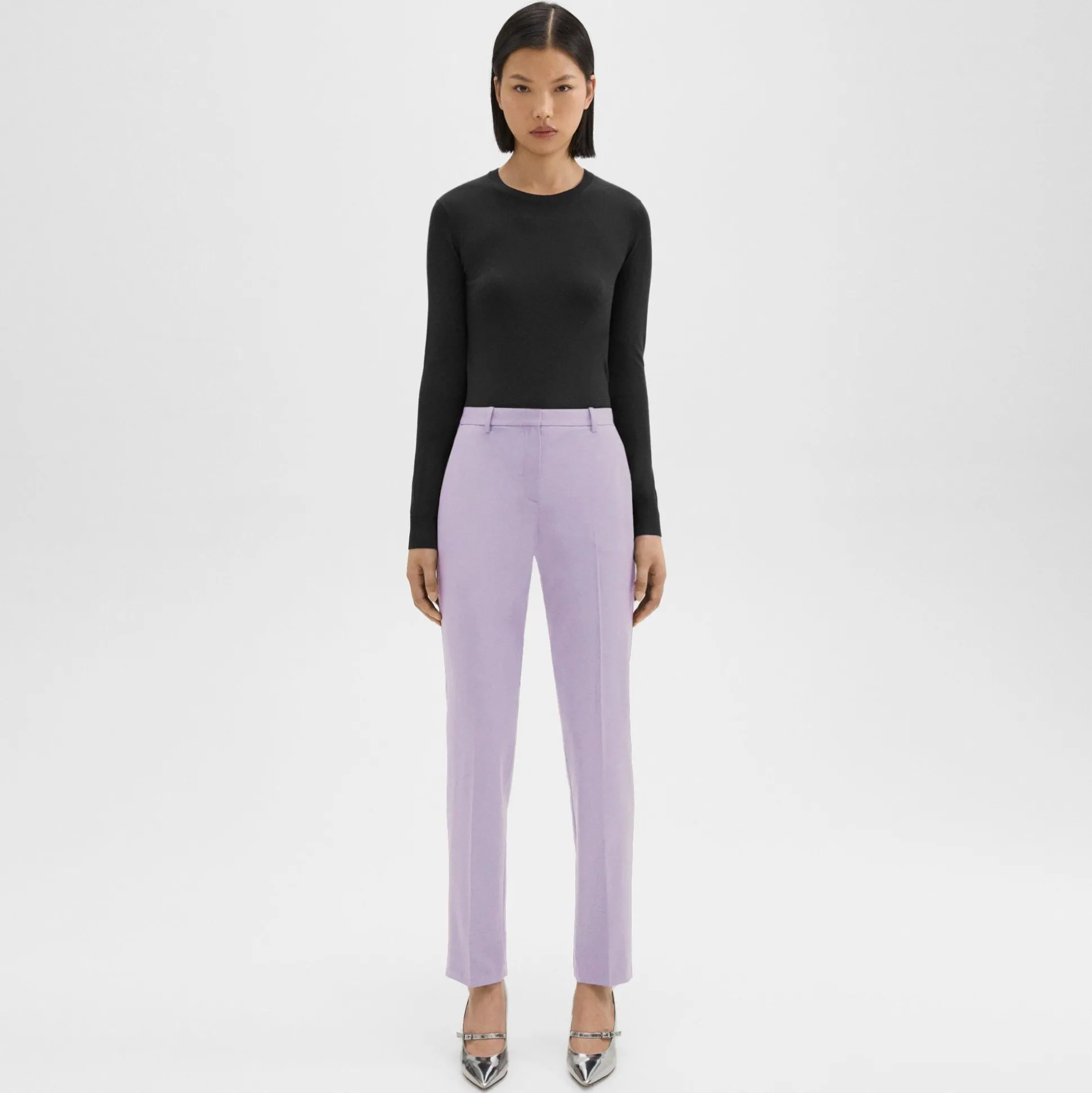 Theory Treeca Full Length Pant In Good Wool-Women Suits|Pants