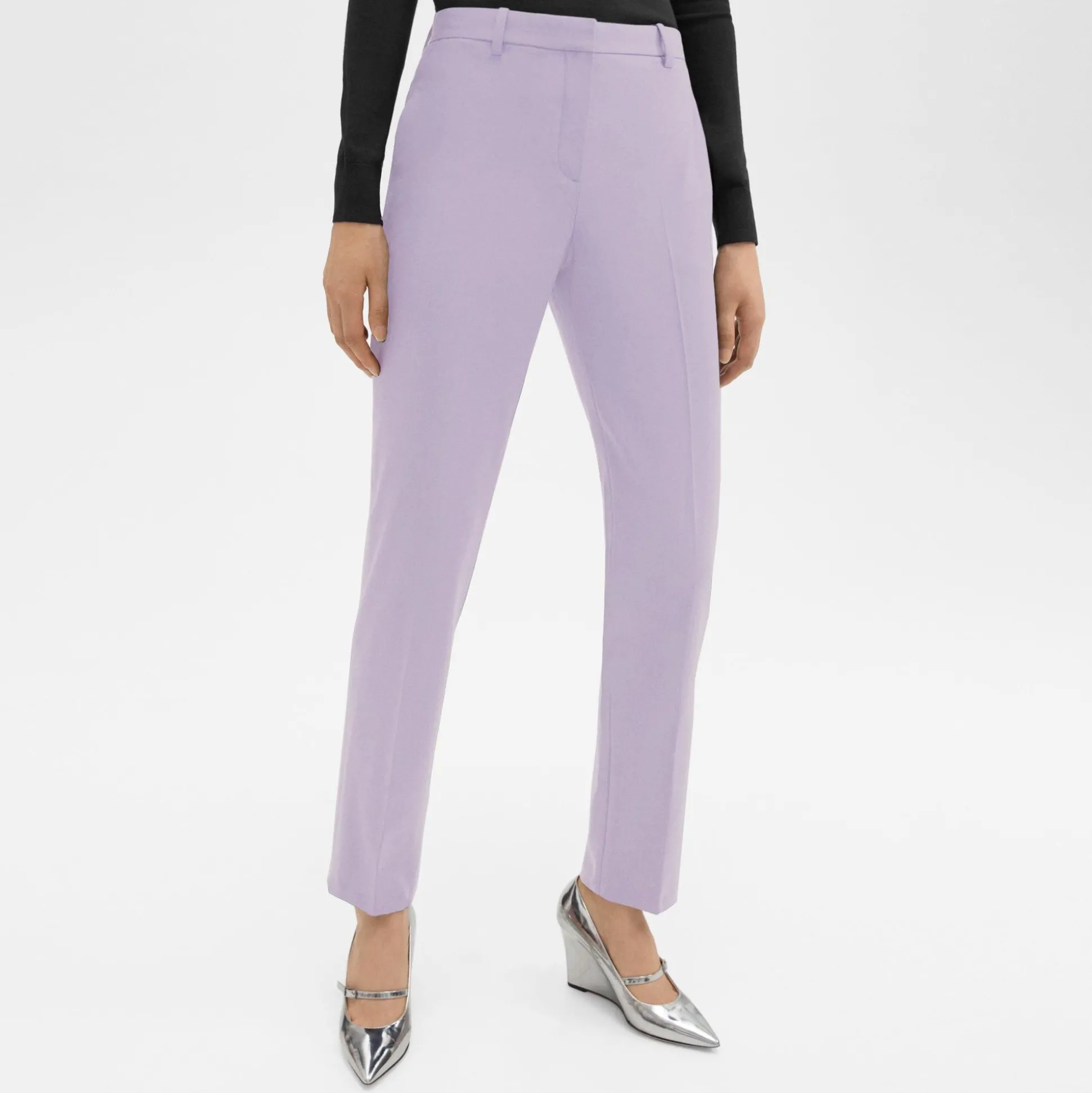Theory Treeca Full Length Pant In Good Wool-Women Suits|Pants