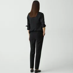 Theory Treeca Full Length Pant In Admiral Crepe-Women Suits|Pants