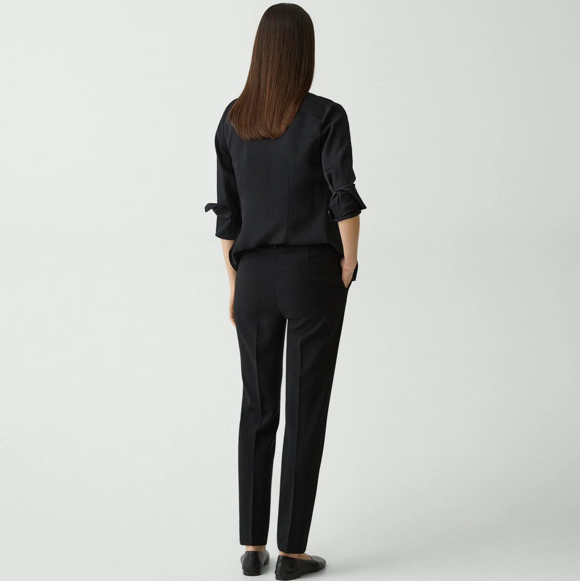 Theory Treeca Full Length Pant In Admiral Crepe-Women Suits|Pants