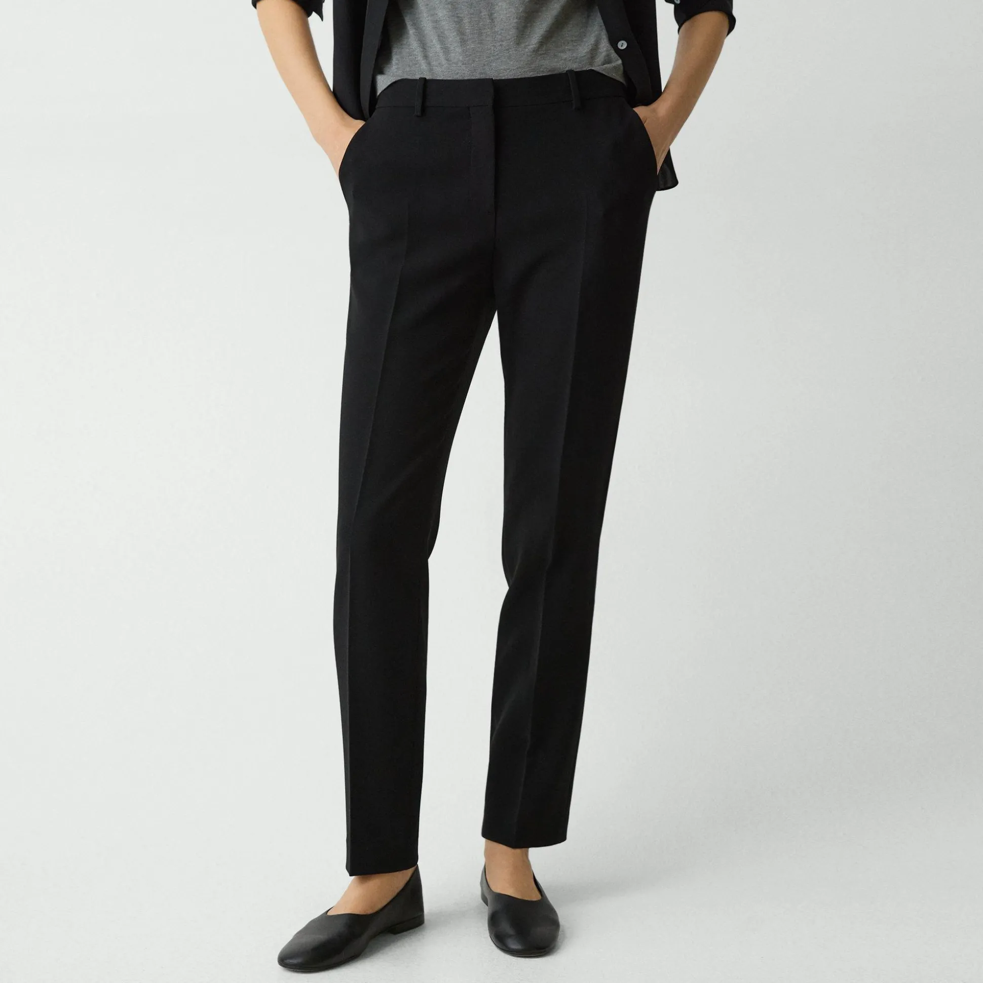 Theory Treeca Full Length Pant In Admiral Crepe-Women Suits|Pants