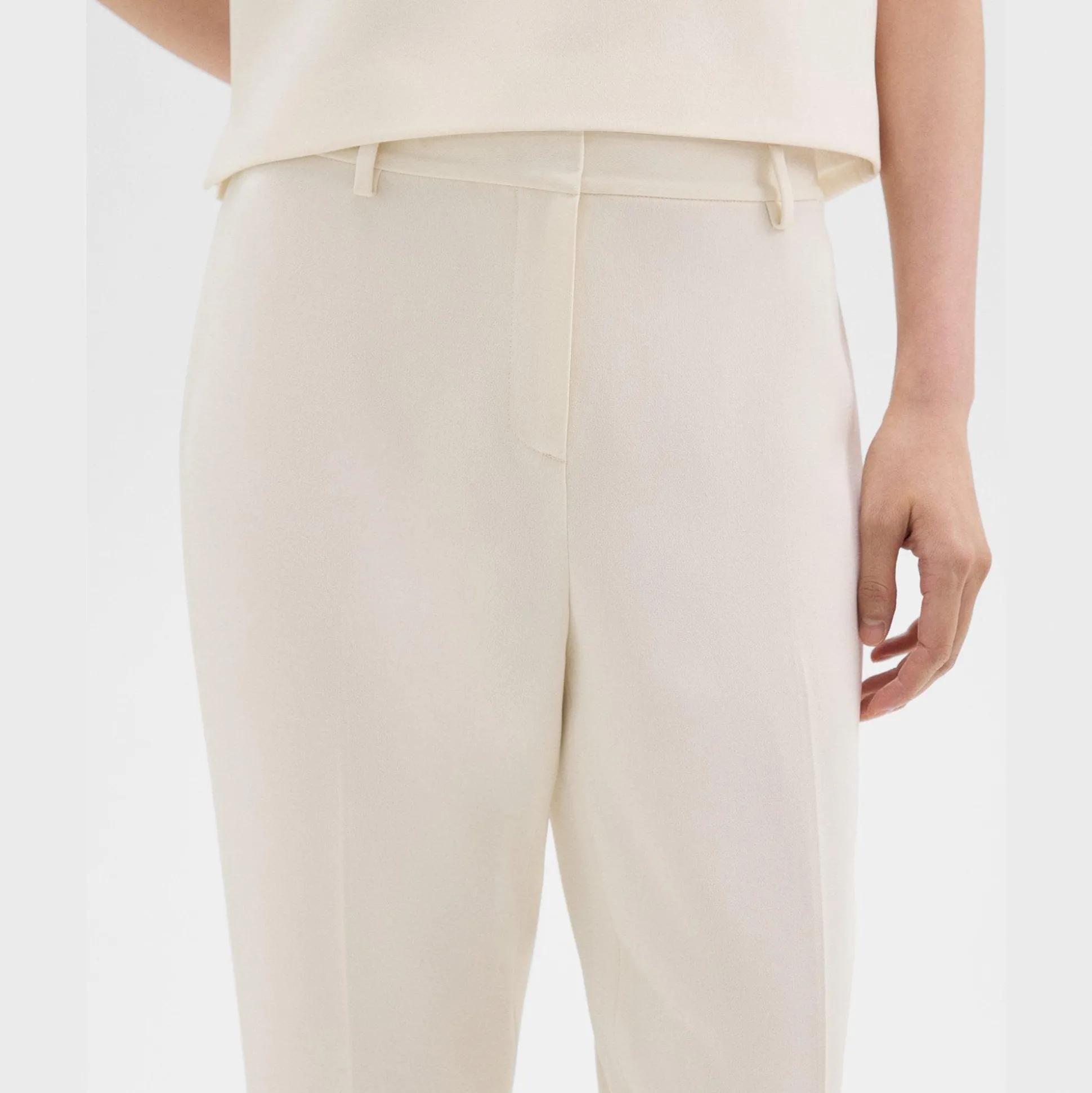 Theory Treeca Full Length Pant In Admiral Crepe-Women Suits|Pants