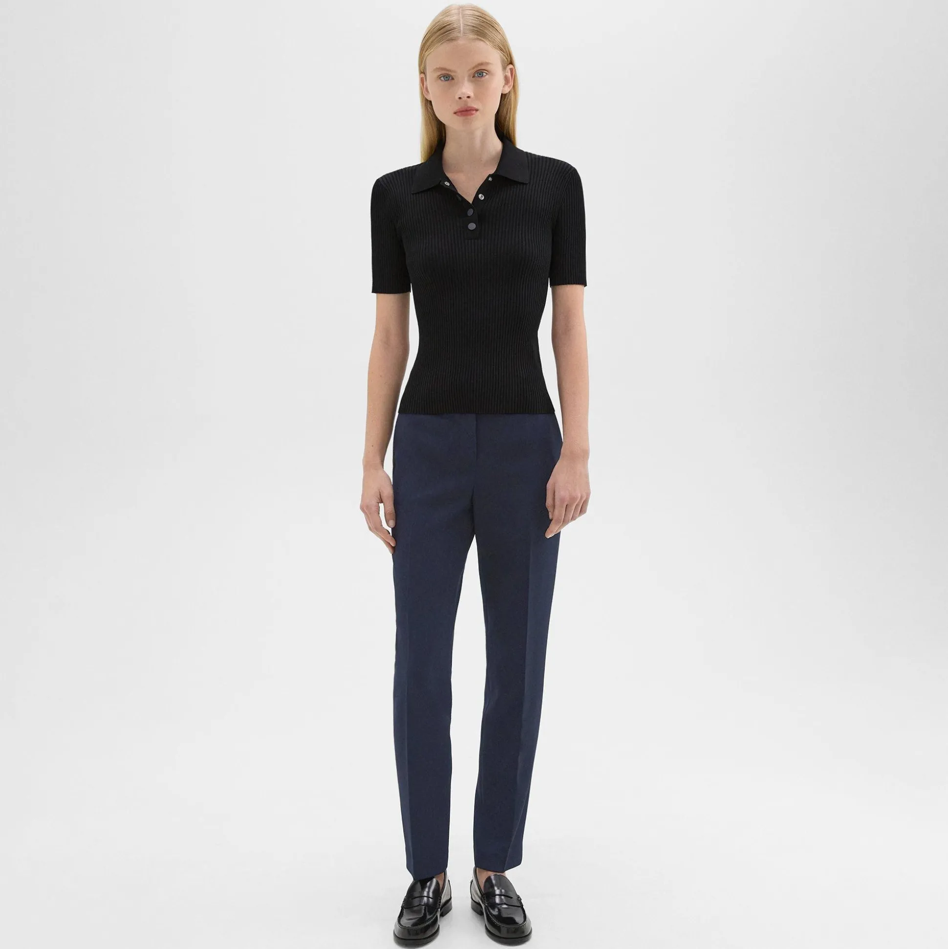 Theory Treeca Full Length Pant In Admiral Crepe-Women Suits|Pants