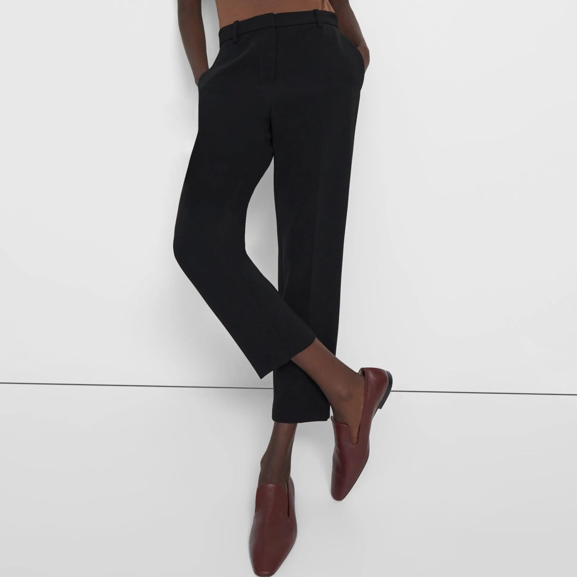 Theory Treeca Pant In Admiral Crepe-Women Pants|Suits