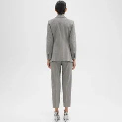 Theory Treeca Pant In Plaid Stretch Wool-Women Suits|Pants