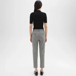 Theory Treeca Pant In Plaid Stretch Wool-Women Pants