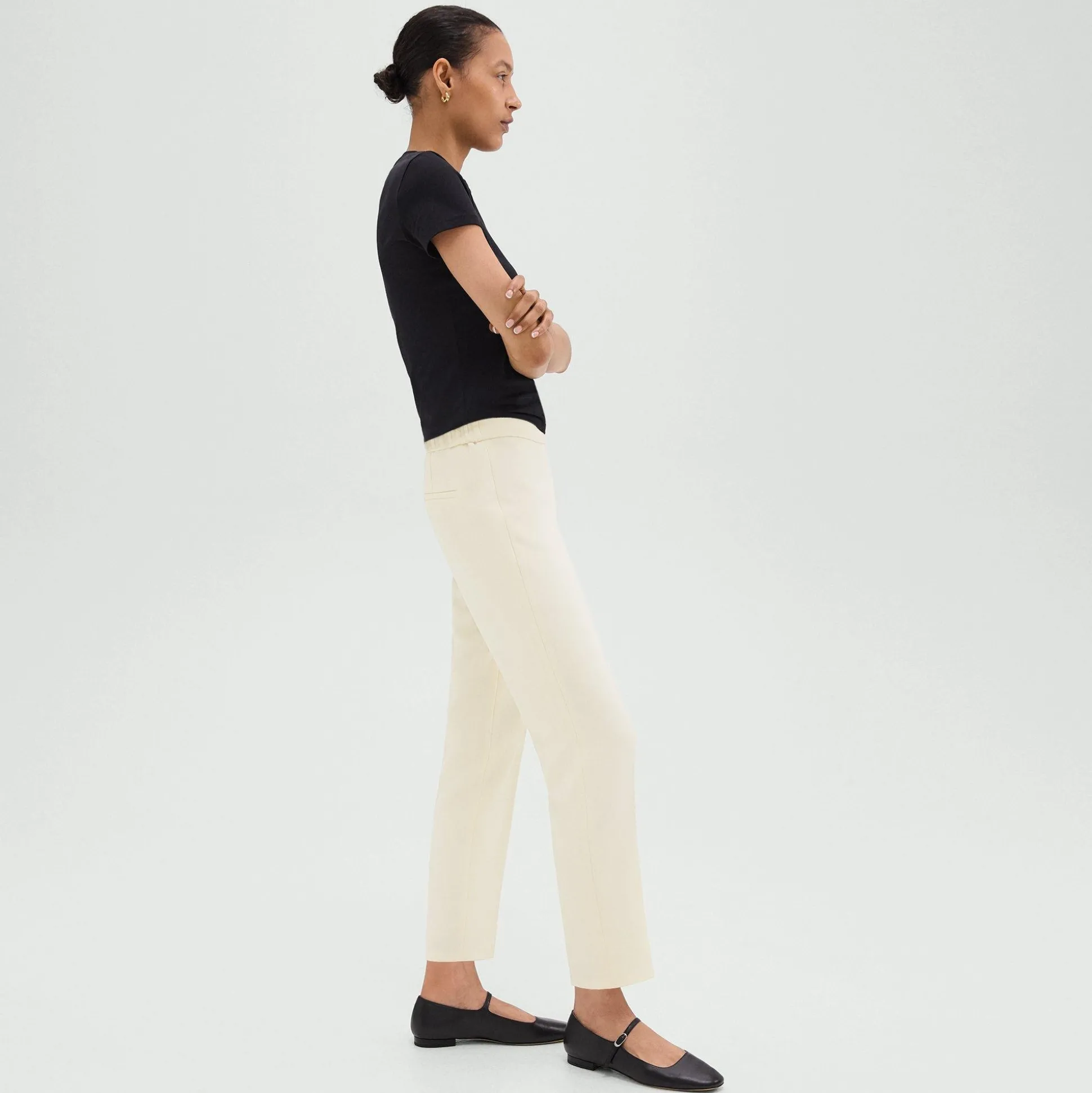 Theory Treeca Pull-On Pant In Admiral Crepe-Women Suits|Pants