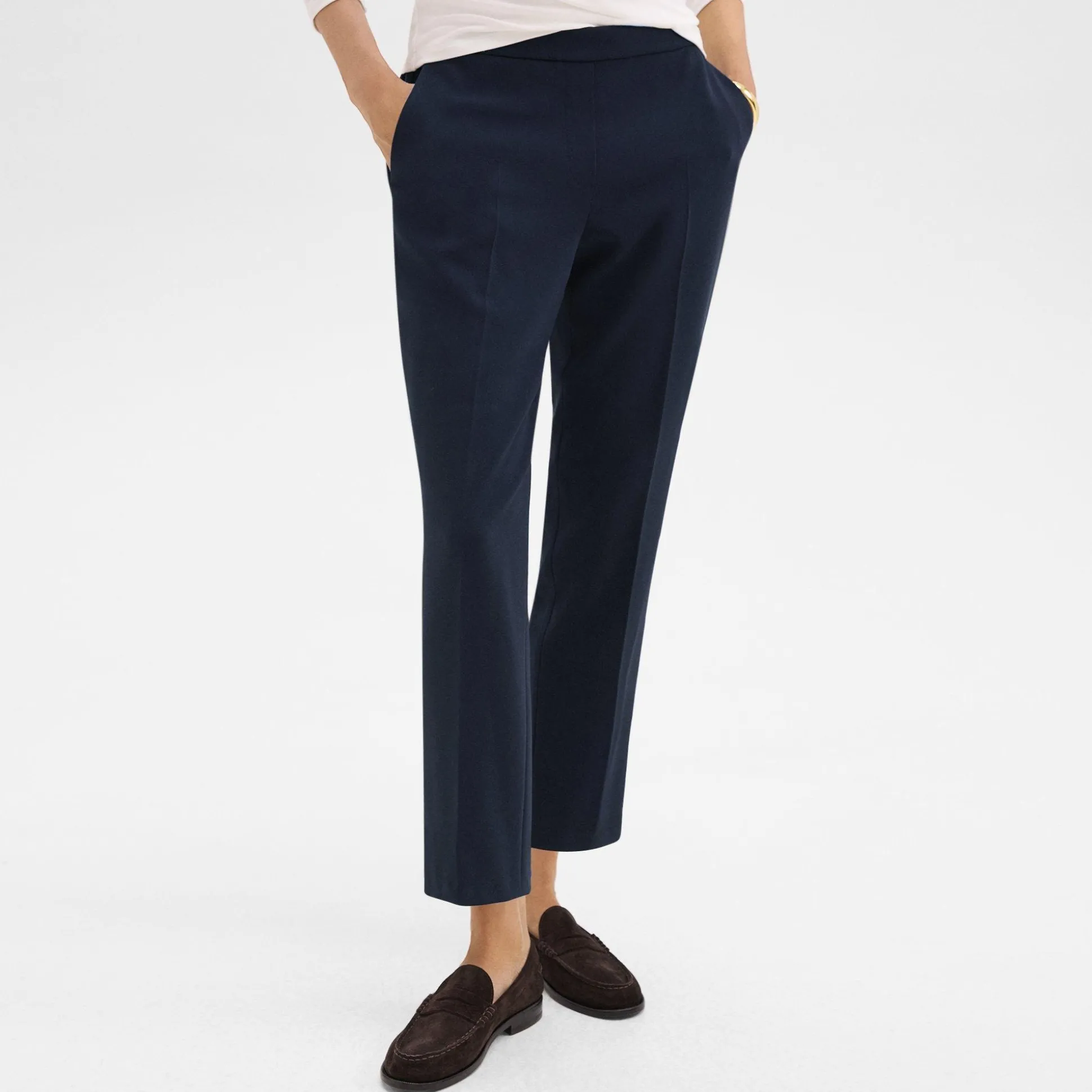 Theory Treeca Pull-On Pant In Admiral Crepe-Women Suits|Pants