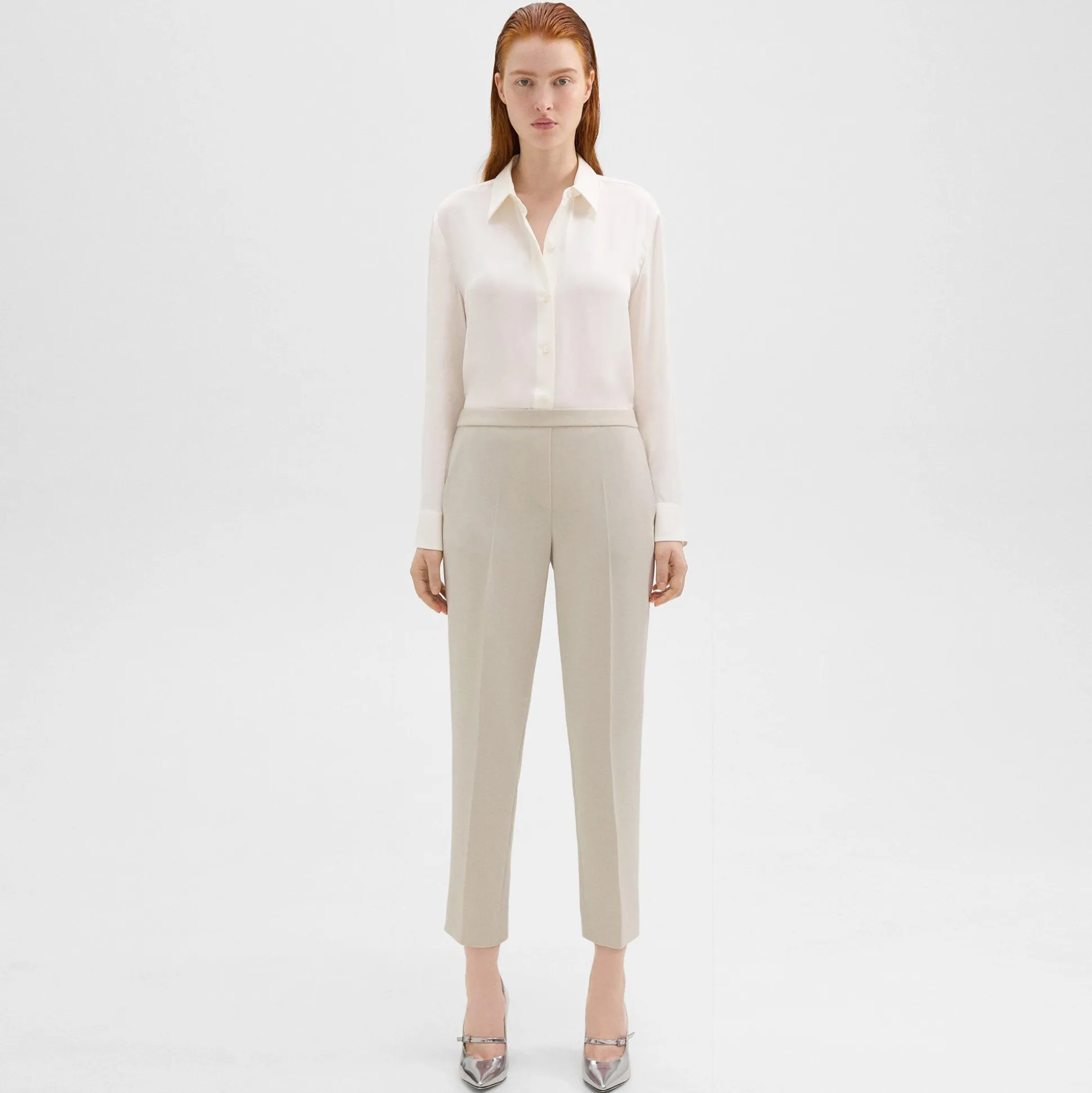 Theory Treeca Pull-On Pant In Admiral Crepe-Women Suits|Pants
