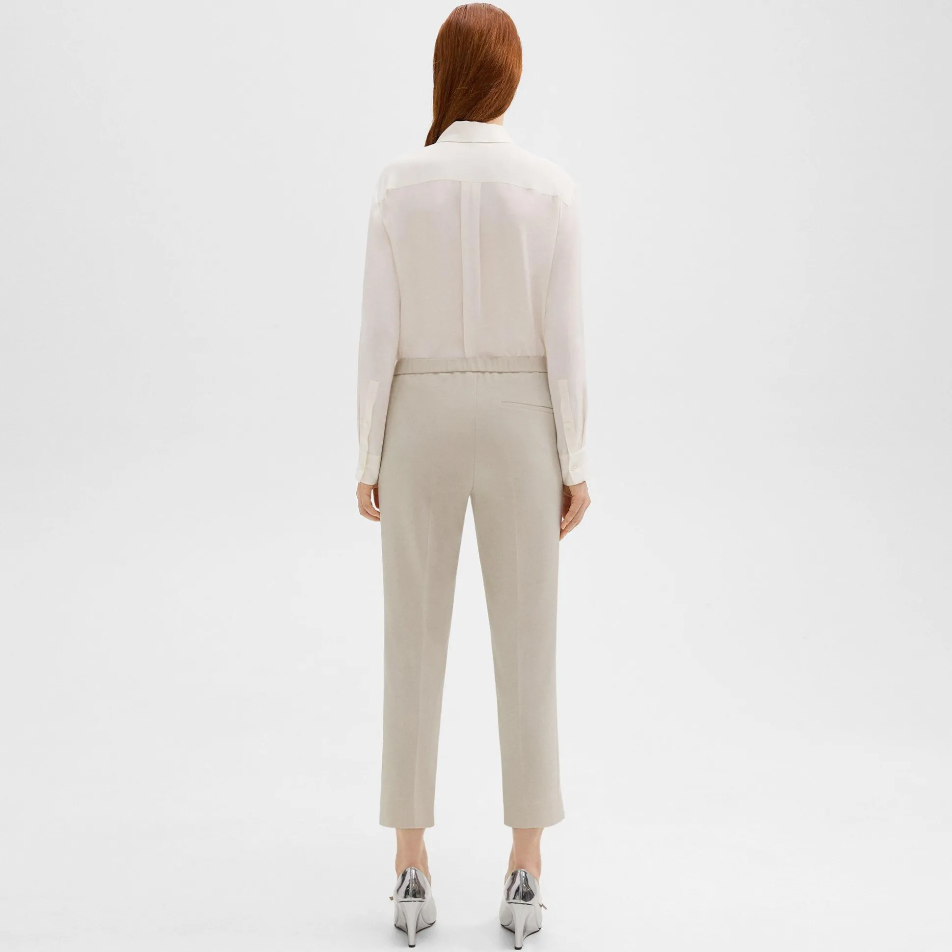 Theory Treeca Pull-On Pant In Admiral Crepe-Women Suits|Pants