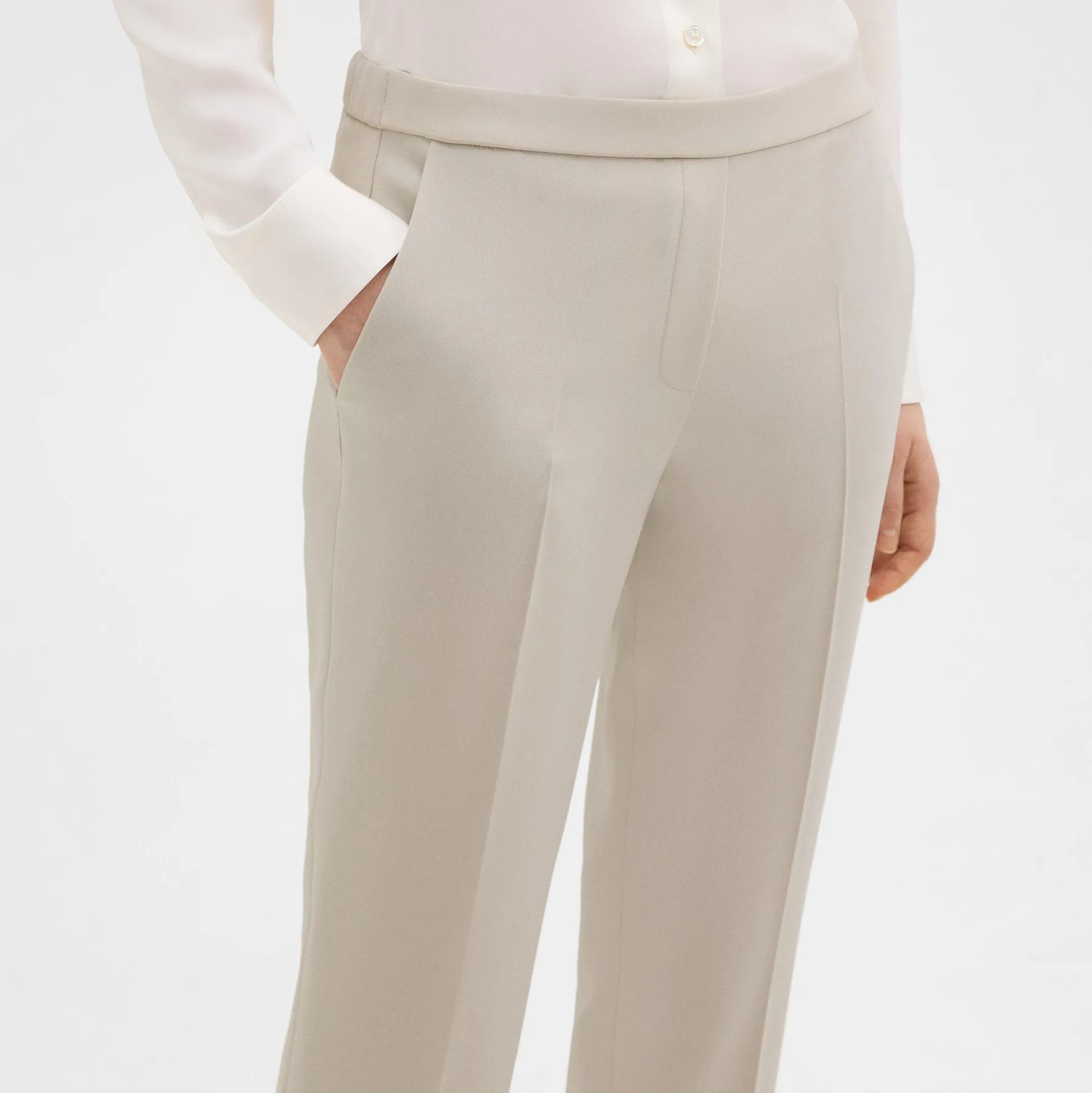 Theory Treeca Pull-On Pant In Admiral Crepe-Women Suits|Pants
