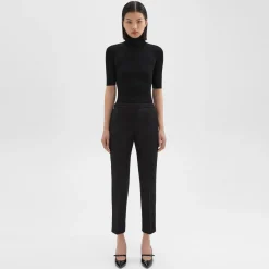Theory Treeca Pull-On Pant In Sleek Flannel-Women Suits|Pants