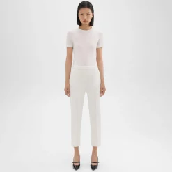 Theory Treeca Pull-On Pant In Sleek Flannel-Women Suits|Pants