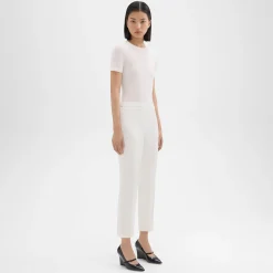 Theory Treeca Pull-On Pant In Sleek Flannel-Women Suits|Pants