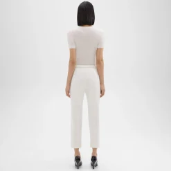 Theory Treeca Pull-On Pant In Sleek Flannel-Women Suits|Pants