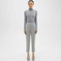 Theory Treeca Pull-On Pant In Sleek Flannel-Women Suits|Pants