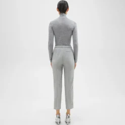 Theory Treeca Pull-On Pant In Sleek Flannel-Women Suits|Pants