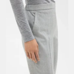 Theory Treeca Pull-On Pant In Sleek Flannel-Women Suits|Pants