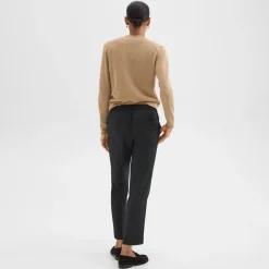 Theory Treeca Pull-On Pant In Sleek Flannel-Women Suits|Pants