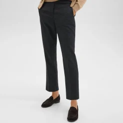 Theory Treeca Pull-On Pant In Sleek Flannel-Women Suits|Pants