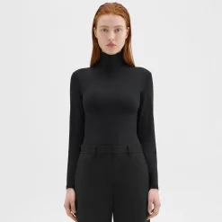 Theory Turtleneck Bodysuit In Motion Jersey-Women T-Shirts
