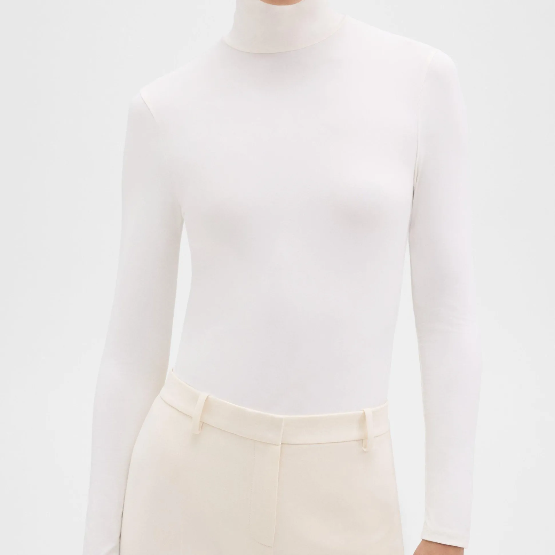 Theory Turtleneck Bodysuit In Motion Jersey-Women T-Shirts