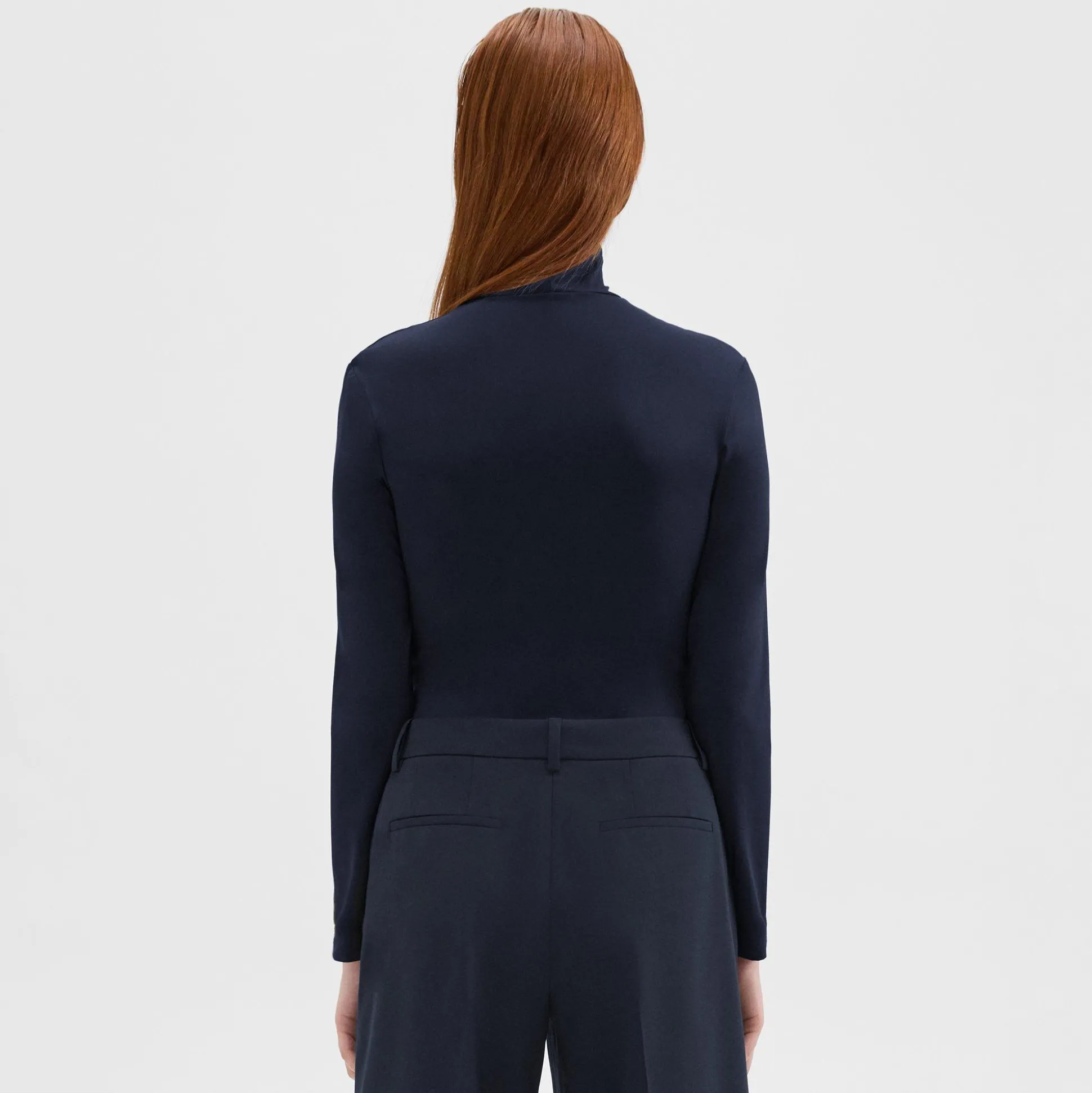 Theory Turtleneck Bodysuit In Motion Jersey-Women T-Shirts