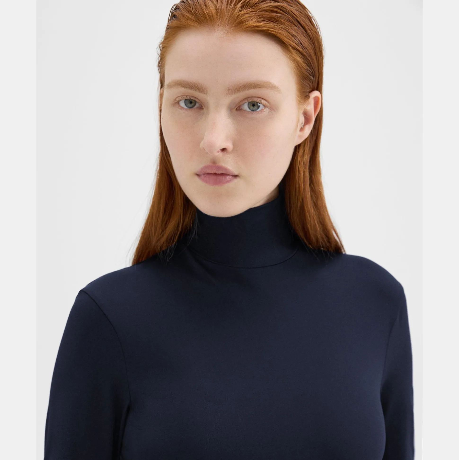Theory Turtleneck Bodysuit In Motion Jersey-Women T-Shirts