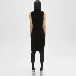 Theory Turtleneck Dress In Velvet-Women Dresses