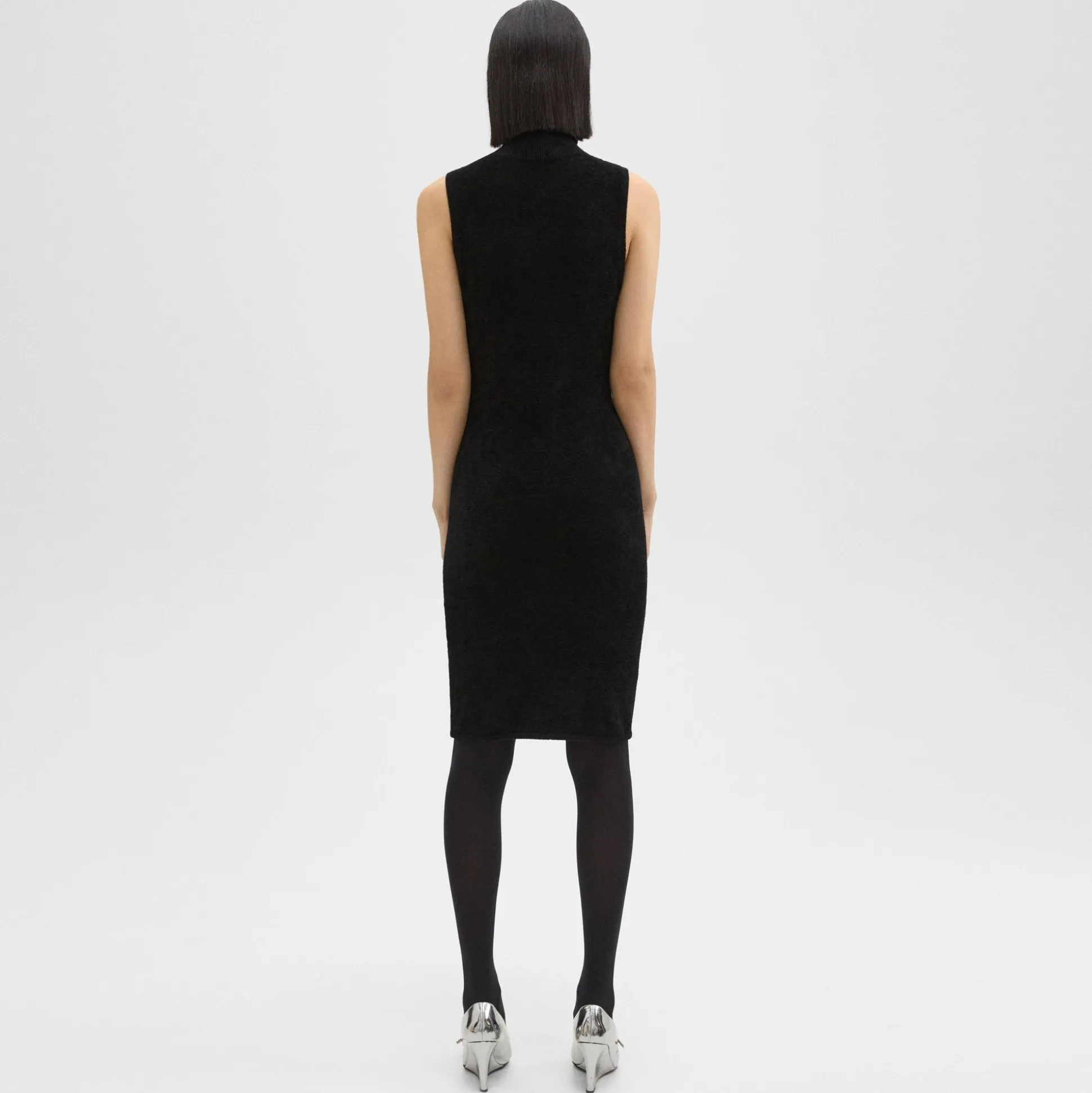 Theory Turtleneck Dress In Velvet-Women Dresses