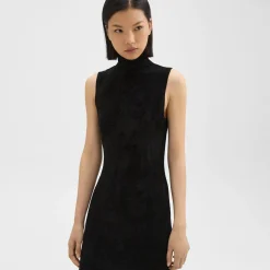 Theory Turtleneck Dress In Velvet-Women Dresses
