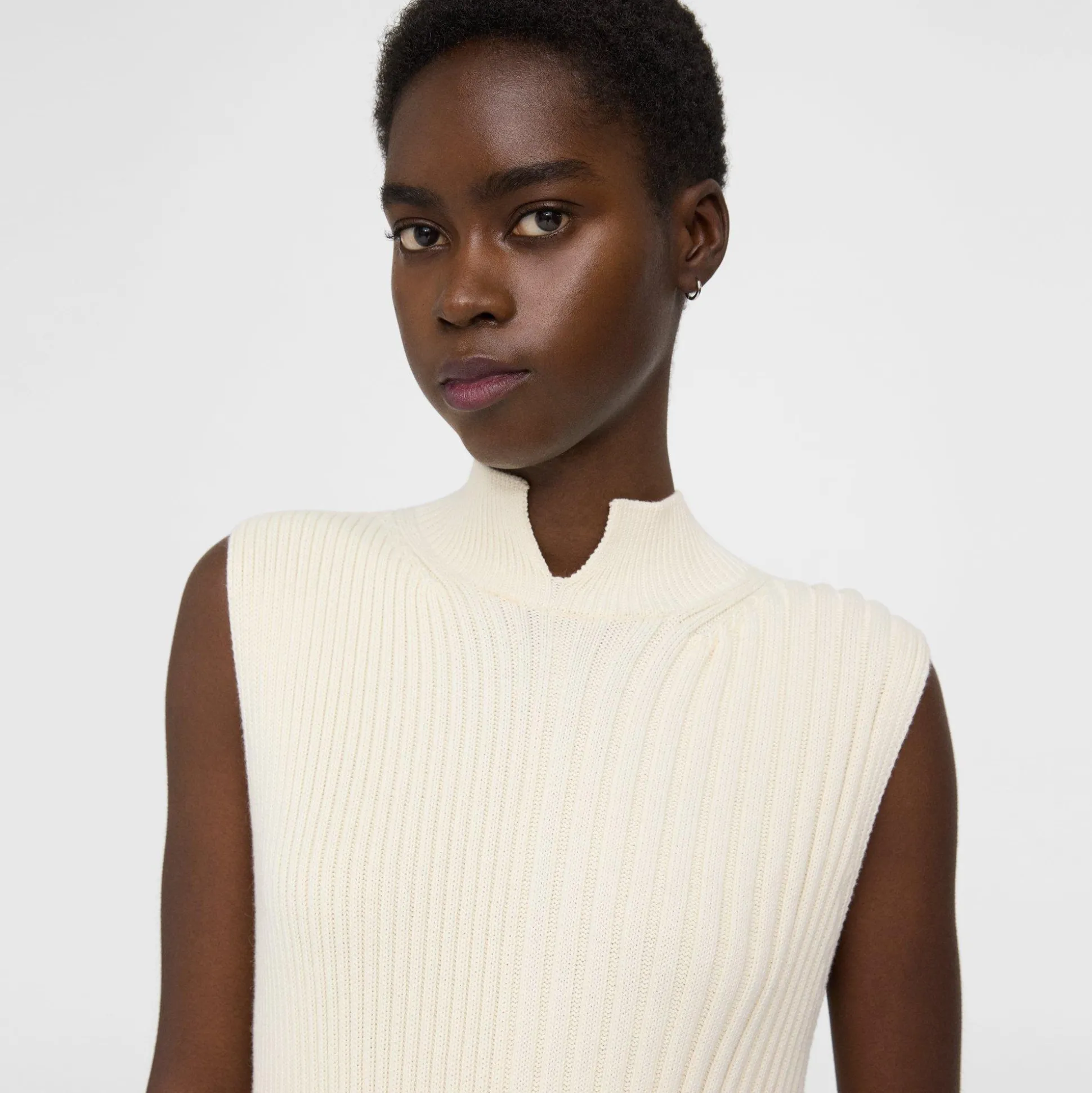 Theory Turtleneck Shell Top In Cotton-Cashmere-Women Sweaters + Cardigans