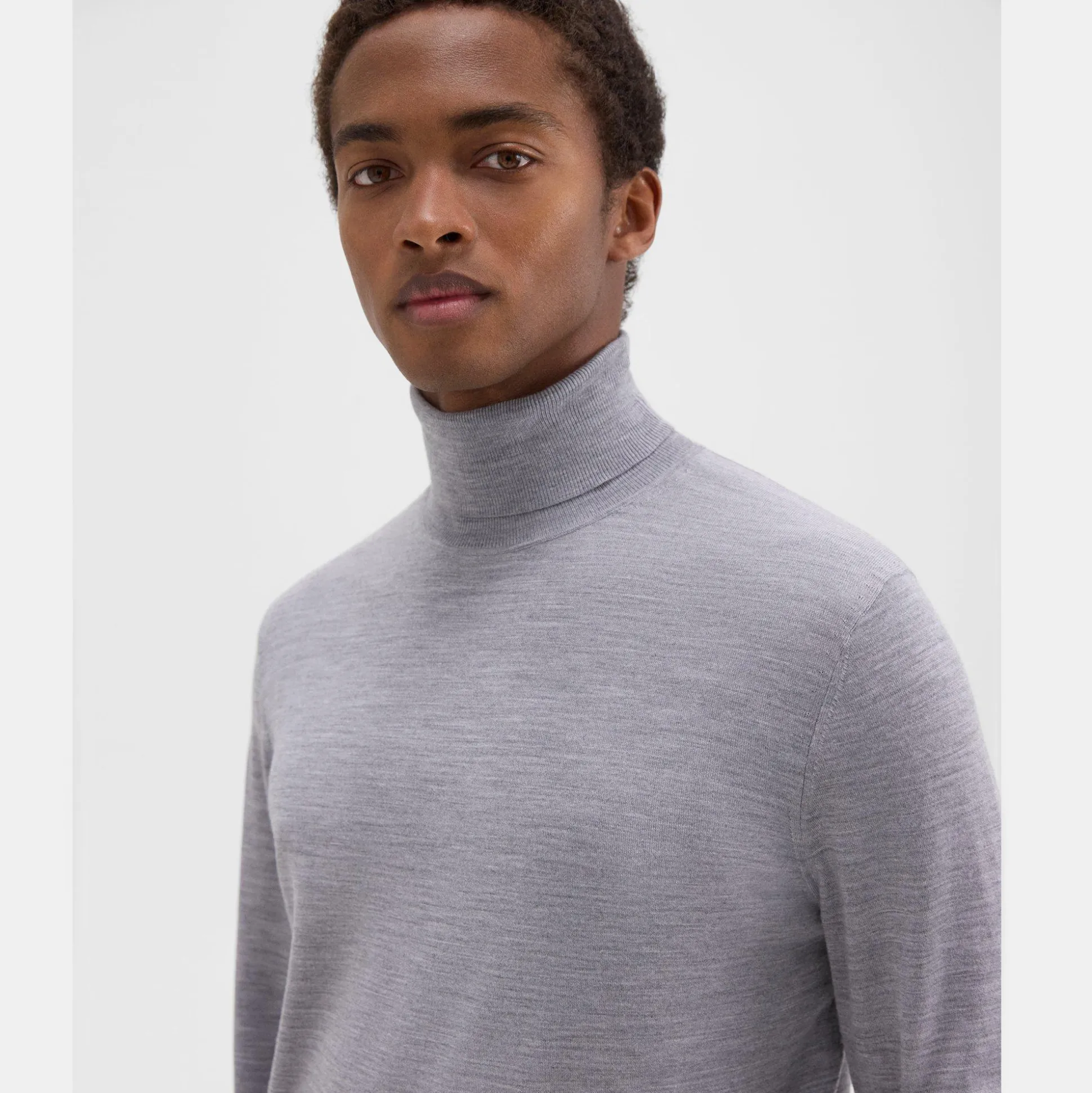 Theory Turtleneck Sweater In Regal Wool-Men Sweaters + Cardigans